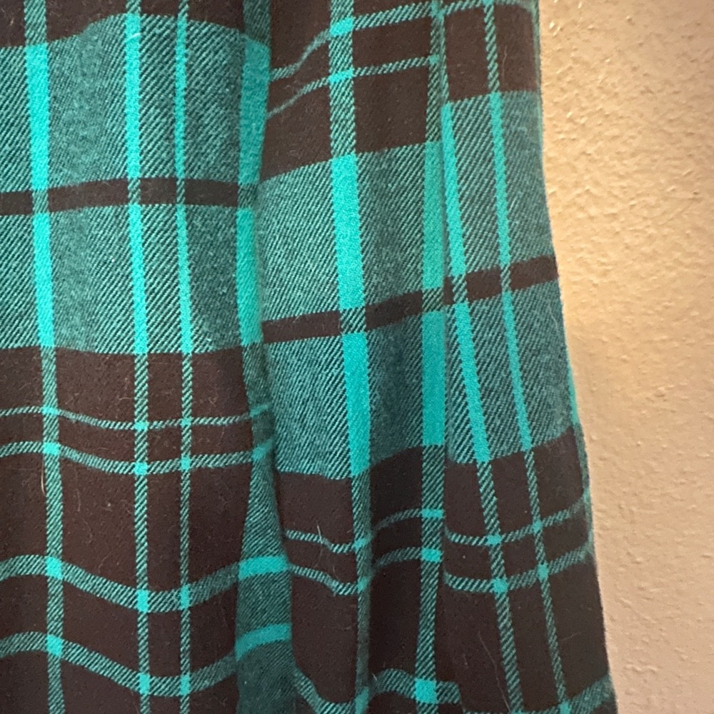 Blue and Black Plaid Skirt